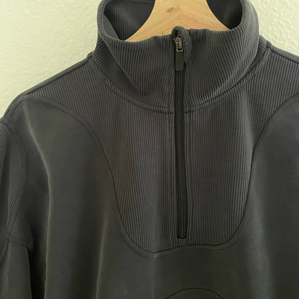 Lululemon Charcoal Brushed Softstreme Half Zip - Picture 3 of 8